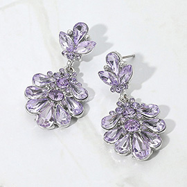 Crystal Teardrop Cluster Evening Earrings