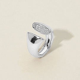 CZ Stone Paved Bold Open Ring