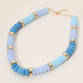 Chunky Resin Disc Beaded Necklace