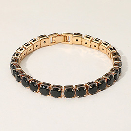 Round CZ Stone Tennis Chain Bracelet