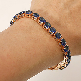 Round CZ Stone Tennis Chain Bracelet