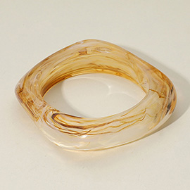 Bold Geometric Marbled Celluloid Acetate Bangle Bracelet