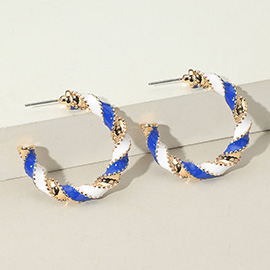 Gameday Twisted Beaded Spiral Hoop Earrings