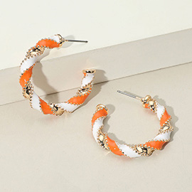 Gameday Twisted Beaded Spiral Hoop Earrings
