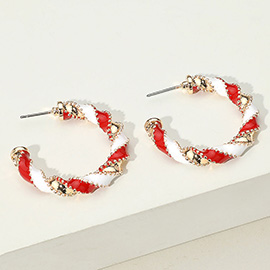 Gameday Twisted Beaded Spiral Hoop Earrings