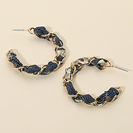 Fabric Chain Hoop Earrings