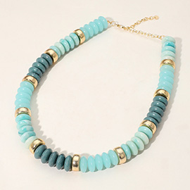 Chunky Resin Disc Beaded Necklace