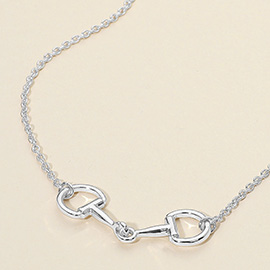 Metal Horsebit Pendant Necklace