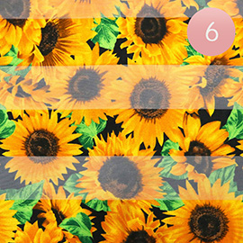 6PCS - Silk Feel Sunflower Pattern Print Scarves