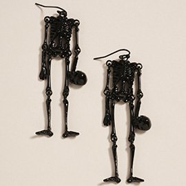 Head Off Halloween Skeleton Dangle Earrings