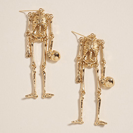 Head Off Halloween Skeleton Dangle Earrings