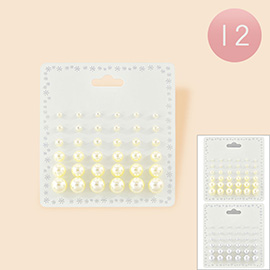 12 SET OF 18 - Faux Pearl Stud Earring Set