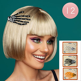 12PCS - Halloween Skeleton Hand Alligator Hair Clips