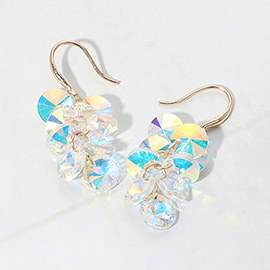 Faceted Stone Cluster Dangle Earrings