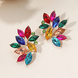 Marquise Stone Cluster Embellished Evening Earrings