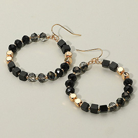 Faceted Beaded Ring Dangle Earrings
