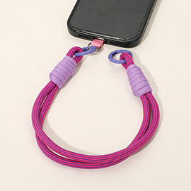 Candy Color Double Loop Phone Wrist Strap / Keychain