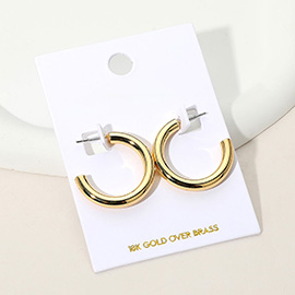 18K Gold Over Brass Hoop Earrings