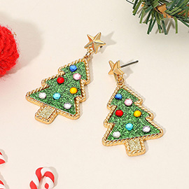 Star Topper Christmas Tree Dangle Earrings