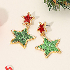 Holiday Double Star Drop Earrings