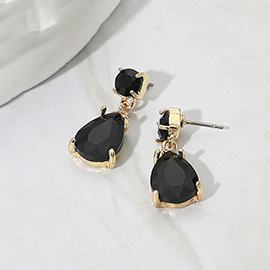 Teardrop Stone Cluster Dangle Earrings