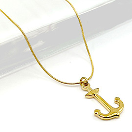 Stainless Steel Anchor Pendant Necklace