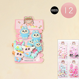 12 SET OF 8 - Kids Monster Character Hair Accessories Set