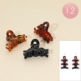 12 SET OF 3 - Acrylic Twisted Hair Claw Clip Sets