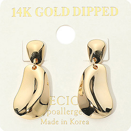 14K Gold Dipped Abstract Drop Dangle Earrings