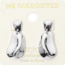 14K Gold Dipped Abstract Drop Dangle Earrings