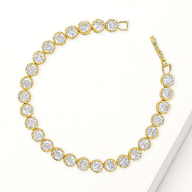 Round Cut CZ Stone Tennis Bracelet