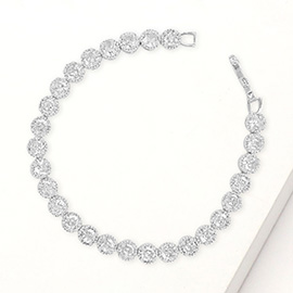 Round Cut CZ Stone Tennis Bracelet