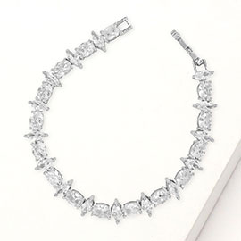 Marquise Oval Cut CZ Stone Tennis Bracelet