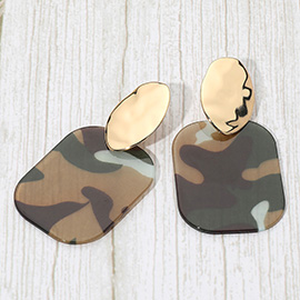 Bold Glitter Resin Geometric Plate Drop Statement Earrings