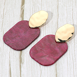 Bold Glitter Resin Geometric Plate Drop Statement Earrings