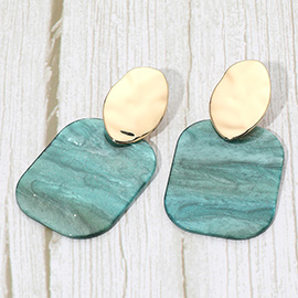 Bold Glitter Resin Geometric Plate Drop Statement Earrings