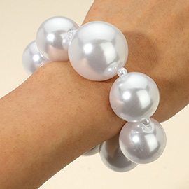 Oversized Bold Pearl Beaded Stretch Bracelet