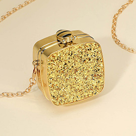 Square Glitter Mini Clutch Bag / Crossbody Bag