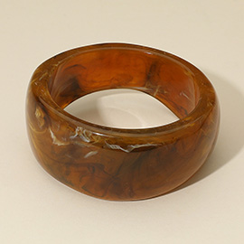 Wide Marbled Celluloid Acetate Bangle Bracelet