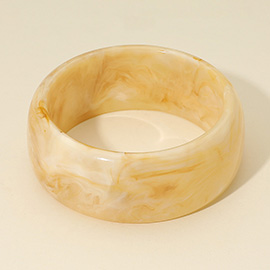 Marbled Celluloid Acetate Wide Bangle Bracelet