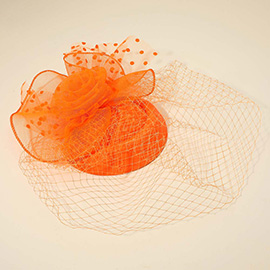 Mesh Veil Flower Fascinator / Headband
