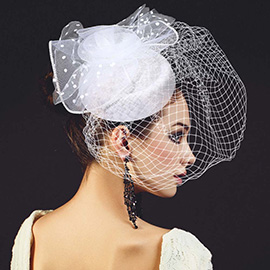 Mesh Veil Flower Fascinator / Headband