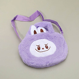 Kids Plush Monster Bunny Top Handle Mini Crossbody Bag