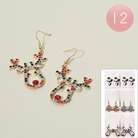 12Pairs - Christmas Theme Earrings
