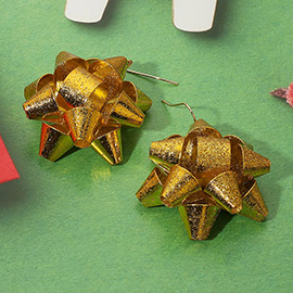 Christmas Gift Bow Dangle Earrings