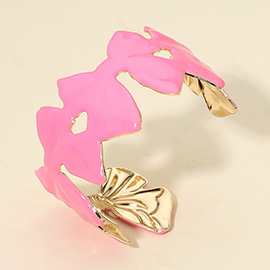Enamel Bow Cuff Bracelet