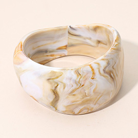 Bold Wide Marbled Resin Bangle Bracelet