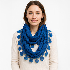 Elegant Flower Crochet Lace Accent Scarf