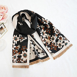 Floral Elegance Cashmere Feel Scarf