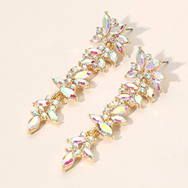 Marquise Stone Cluster Drop Dangle Evening Earrings